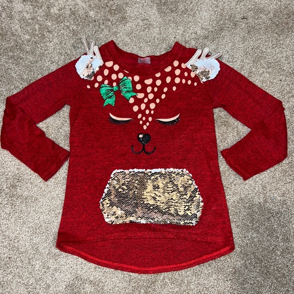 Reindeer sequin shirt - Picture 1 of 2
